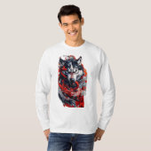 T-Shirt Loup Féroce & Dragon Rouge (Devant entier)