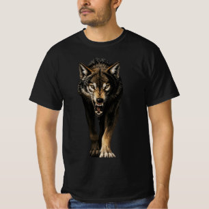 T-shirt Loup Féroce – Prédateur de Loup Sauvage en Colère