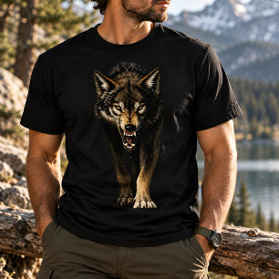 T-shirt Loup Féroce – Prédateur de Loup Sauvage en Colère