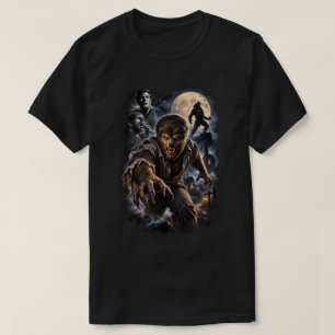 T-shirt Loup-garou Classique Horreur Monstre Vintage