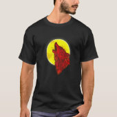 T-shirt Loup-garou sauvage Loup rouge en colère sous la Pl (Devant)