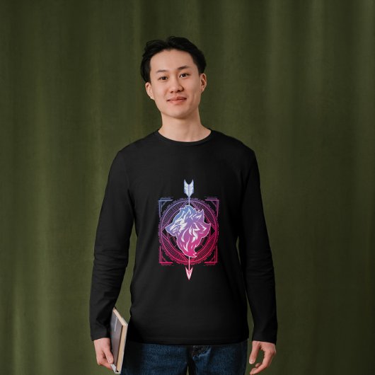 T-shirt Loup géométrique