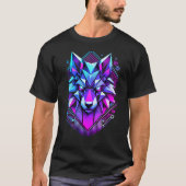 T-shirt loup géométrique (Devant)