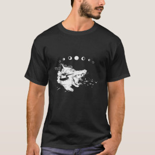 T-shirt Loup Goth Avec Phases Lune, Sorcière