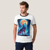 T-shirt Loup gras et lune (Devant entier)