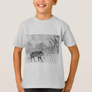 T-shirt Loup gris animal sauvage