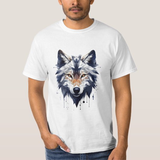 T-shirt loup gris cool (Devant)