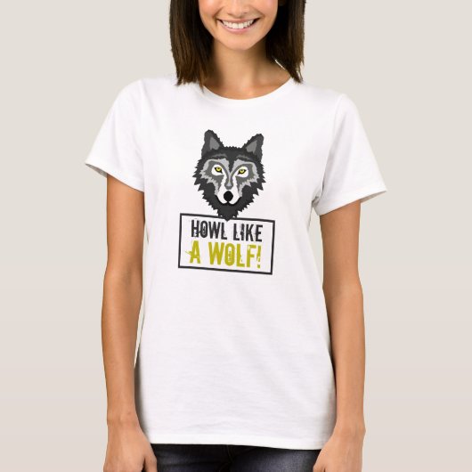 T-shirt Loup gris, Howlike a Wolf (Devant)