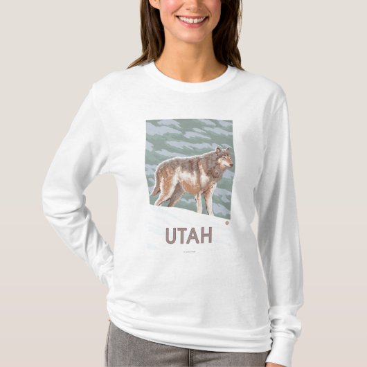 T-shirt Loup gris StandingUtah (Devant)