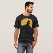 T-shirt Loup hurlant à la lune (Devant entier)