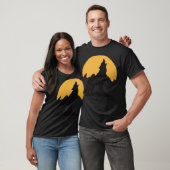T-shirt Loup hurlant à la lune (Unisexe)