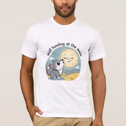 T-shirt Loup hurlant à la Lune (Devant)
