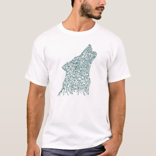 T-shirt Loup hurlant à la lune (Devant)