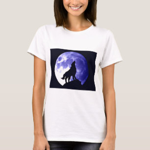 T-shirt Loup hurlant à la lune