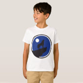 T-shirt loup hurlant aboyant sur la lune (Devant entier)