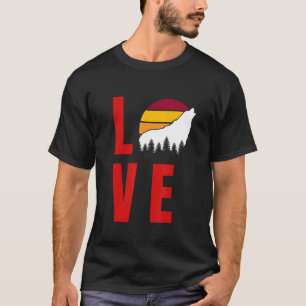 T-shirt Loup hurlant au loup loup-soleil hurlant au loup