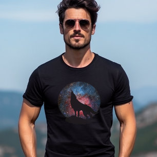T-shirt Loup hurlant dans la galaxie