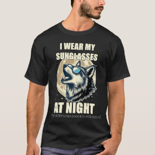 T-shirt Loup hurlant en lunettes de soleil Moon - ELGIS