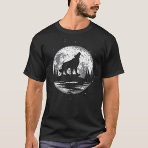 T-shirt Loup hurlant pour hommes femmes enfants drôle anim
