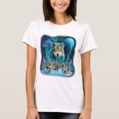 T-shirt Loup hurlant Sur La Lune Loups Animaux sauvages Lo (Devant)