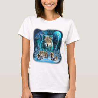 T-shirt Loup hurlant Sur La Lune Loups Animaux sauvages Lo