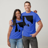 T-shirt Loup hurler à Moon Pop Art Deep Royal Blue (Unisexe)