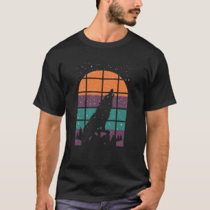 T-shirt Loup Hurleur Vintage Loup Hurleur Drôle Graphique