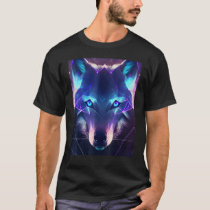 T-shirt Loup Husky Animal Polygone Cosmique Géométrique Es