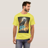 T-shirt Loup majestueux hurlant à la lune - Sonate d'hiver (Devant entier)