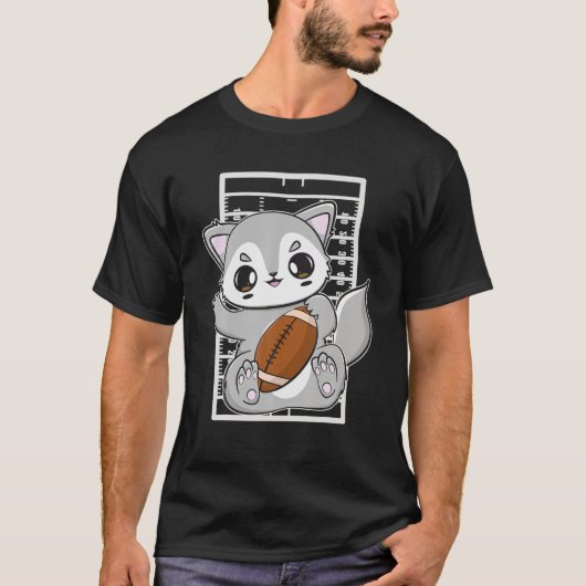 T-shirt Loup Mélange Avec Football Pour Garde Centrale Et  (Devant)