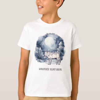 T-shirt Loup mignon avec texte personnalisé