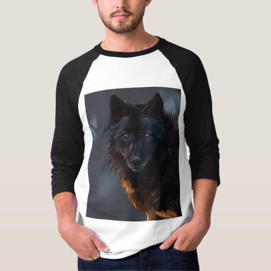 T-shirt Loup noir (Devant)