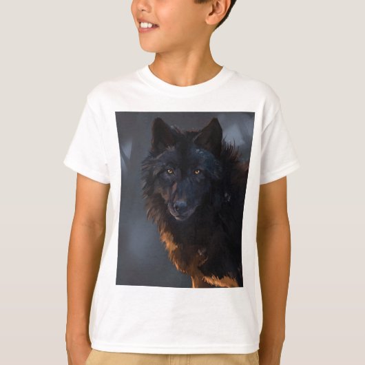 T-shirt Loup noir (Devant)