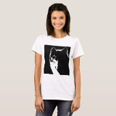 T-shirt Loup noir et blanc (Devant entier)