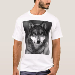 T-shirt Loup noir et blanc
