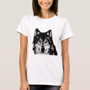 T-shirt Loup noir et blanc