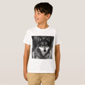 T-shirt Loup noir et blanc (Devant entier)