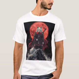 T-shirt Loup Ronin sous la Lune Cramoisie