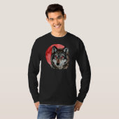 T-shirt Loup rouge de lune (Devant entier)