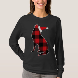 T-shirt Loup rouge Plaid Santa Hat Noël Pyjama Wolf Lov