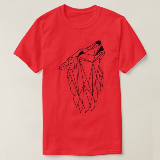 T-shirt Loup sauvage de Howam géométrique (Design devant)