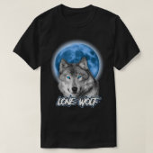 T-shirt Loup solitaire hurlant sur la lune Animal drôle Am (Design devant)