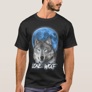 T-shirt Loup solitaire hurlant sur la lune Cadeau drôle