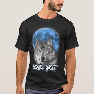 T-shirt Loup solitaire hurlant sur la lune Cadeau drôle 