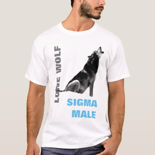T-shirt Loup solitaire masculin de Sigma (Devant)