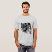 T-shirt Loup solitaire masculin de Sigma (Devant entier)