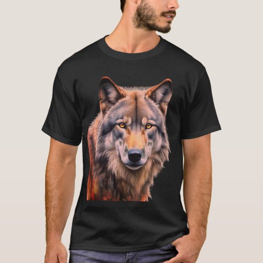 T-shirt Loup solitaire masculin de Sigma (Devant)