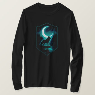 T-shirt Loup solitaire mystique par la rivière Moonlit | N
