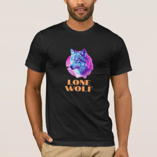 T-shirt "Loup solitaire" ou votre message, Art Wolf dynami