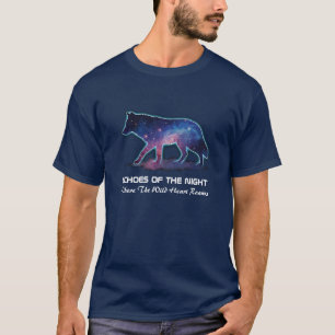 T-shirt Loup solitaire silhouette de galaxie (Échos de la